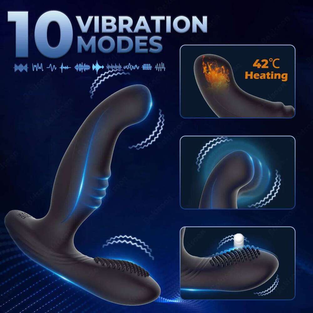 Wiggle Prostate Massager Anal Vibrator Men Remote Control Dual Vibrating Butt Plug Perineum Stimulator Sex Toy for Couples W260305