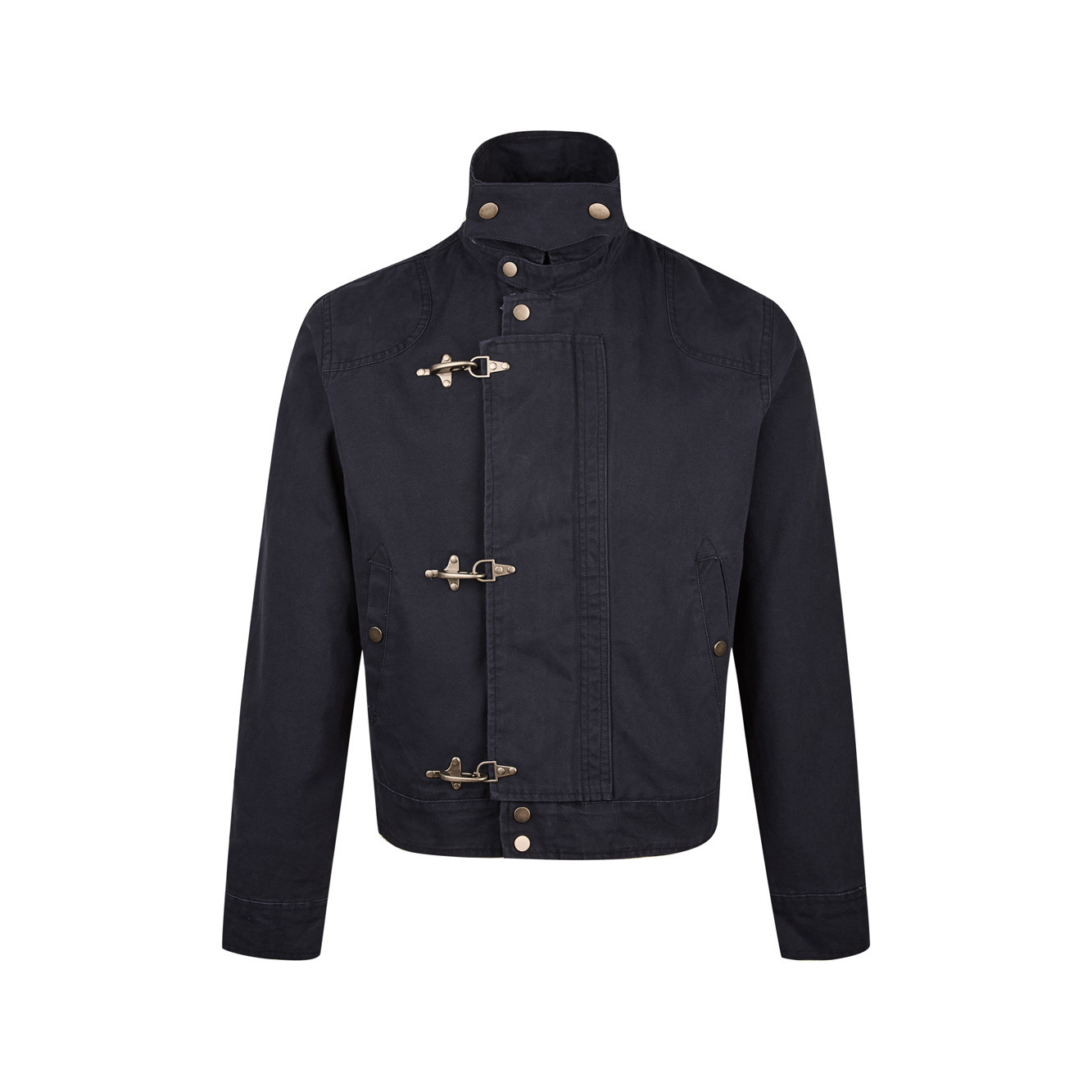 new Casual retro workwear jacket for men and women lobster clasp short cut American stand-up collar trendy jacket