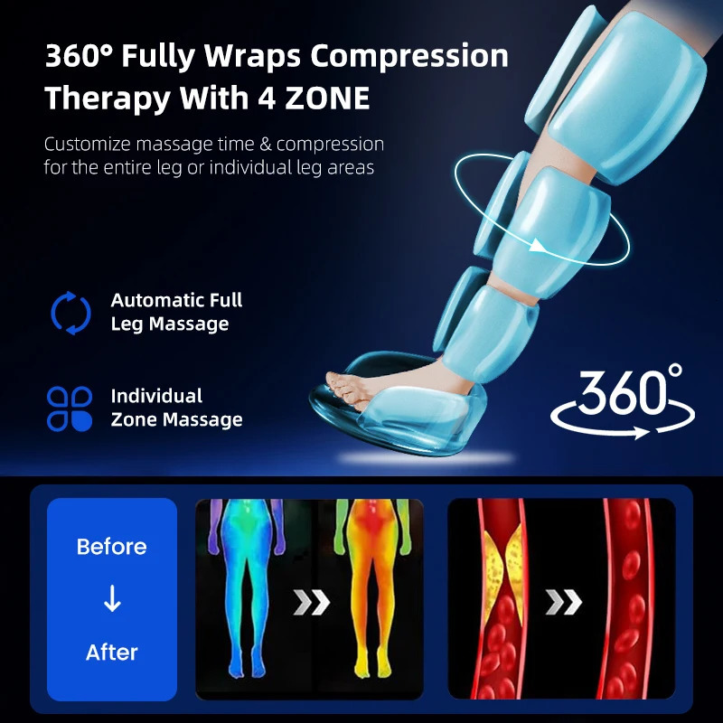 Leg Massager Air Pneumatic Compression Boots Athlete Pump Controller 240mmHg Dropship Therapeutic Leg Recovery Massage Machine 260304