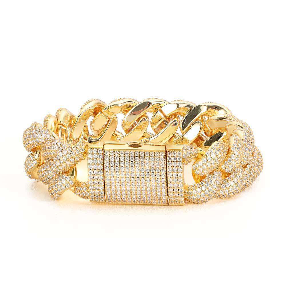 Cross-Border European and American New Hip-Hop High-Quality Five-Row Full Diamond Cuban Bracelet Flip Clasp Jewelry Hip Hop
