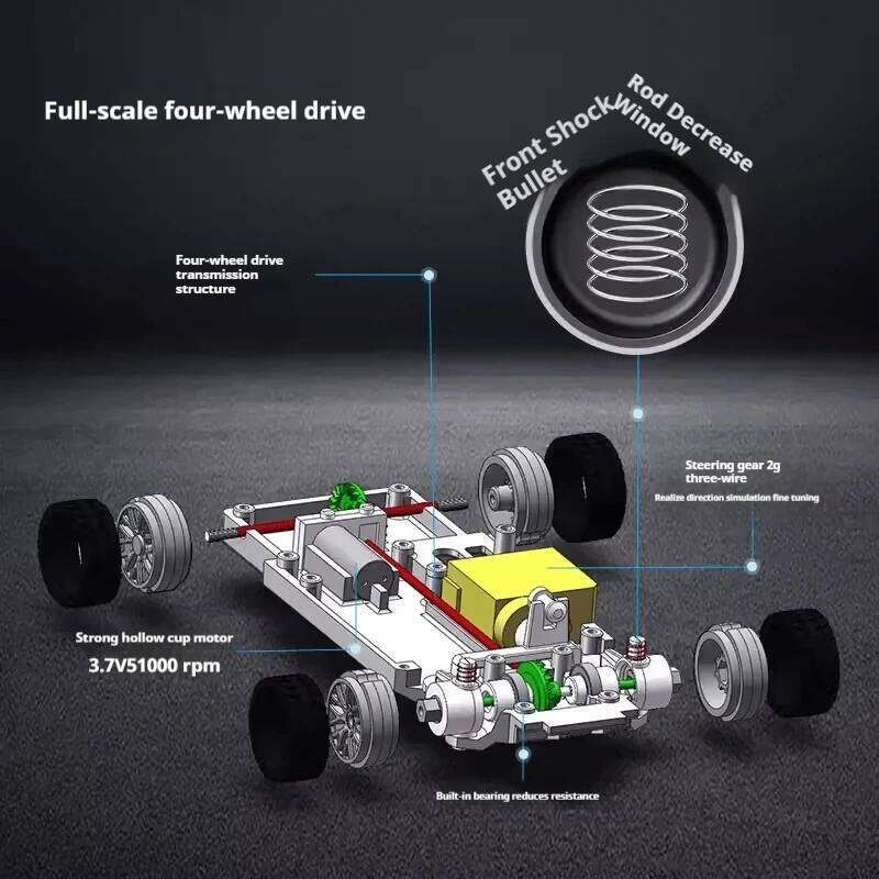 Jiabaile 2.4g Rc Drift 1/43 4wd Remote Control High Speed Four Wheel Drive Radio Controlled Mini Racing Car Model Toy C260305
