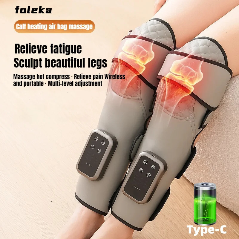 Wireless Knee and Calf Massager Heated Air Pressure 360 Wrap Portable Physiotherapy Device for Cold Legs Joints 260304