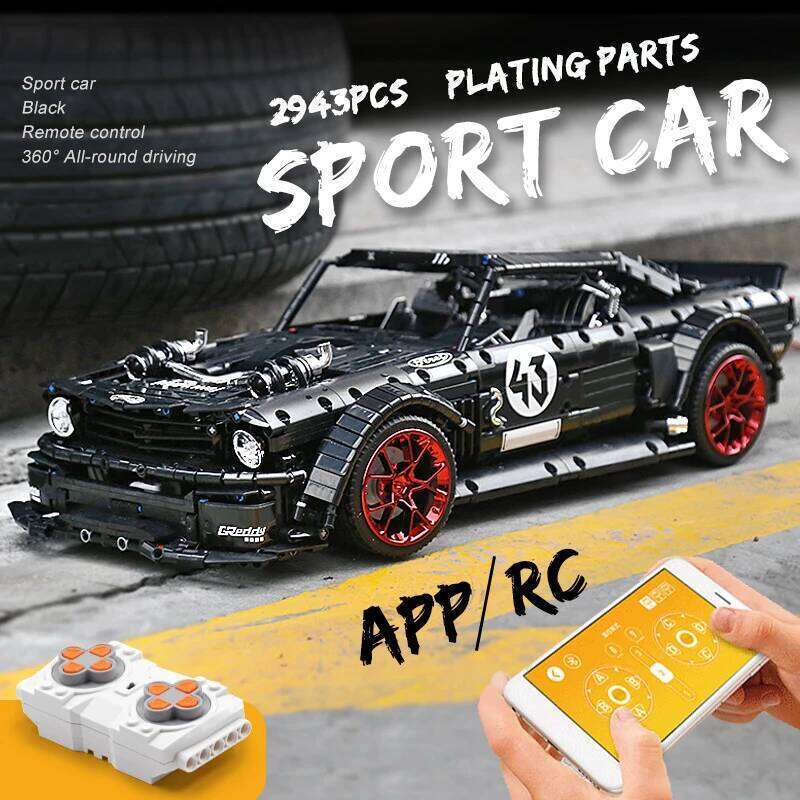 2943pcs City Technical APP Remote Control Mustang Racing Car Building Blocks Model MOC-22970 Bricks Adults Toys Kids Gifts 13108 Z260306