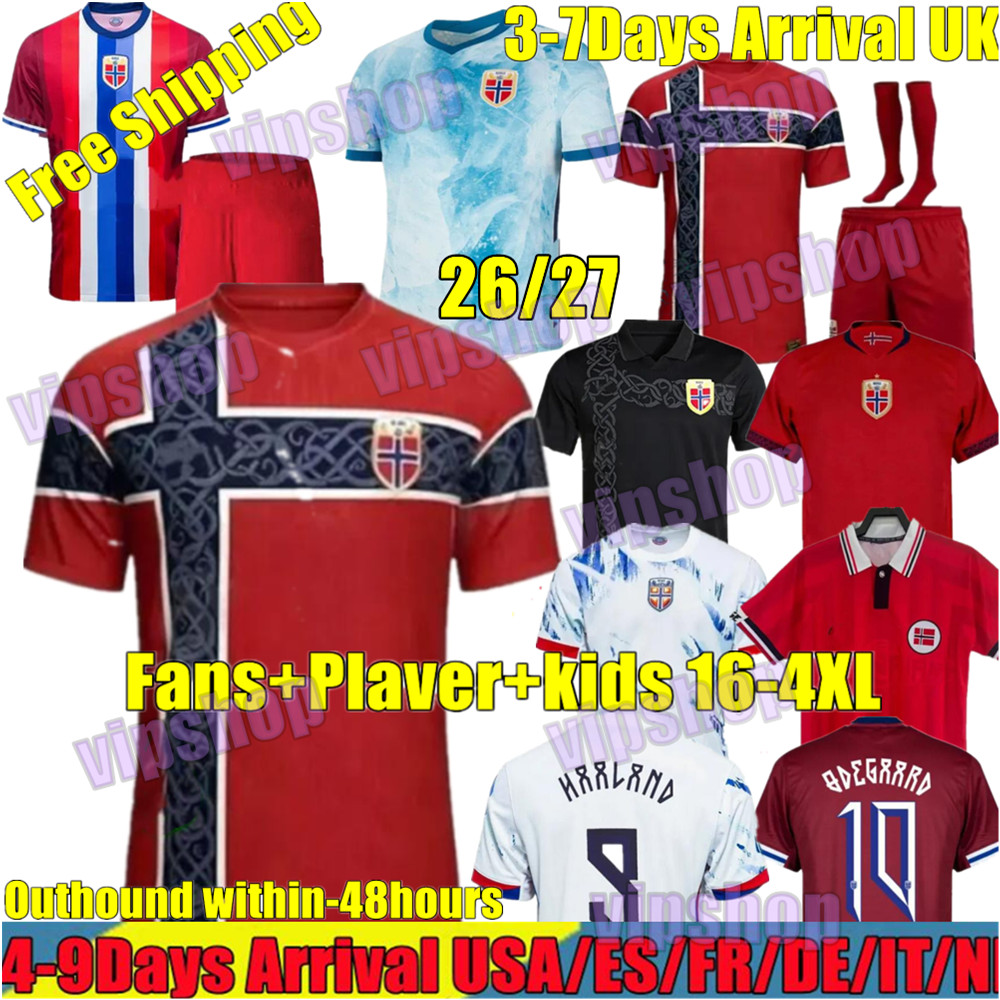 25 26 27 Norway Soccer Jerseys Haaland noruega Odegaard NUSAO STRAND LARSEN retro 1984 1998 20 21 BERG STIGARD VETLESEN 2025 2026 Norway Football shirt Men kids kit