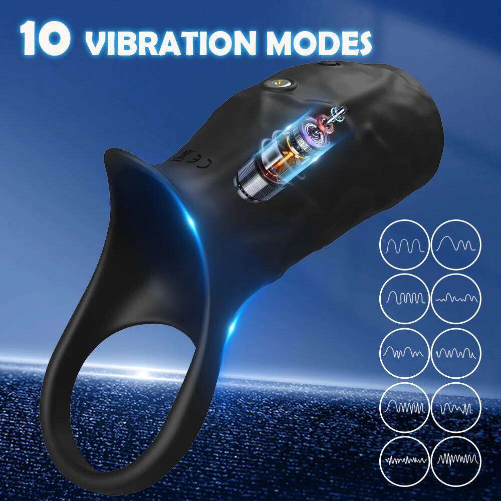 Vibrator Sleeve Cock Ring Ejaculation Extender Penis Testicles G Spot Stimulation Couples Adult Sex Toys for Men Women W260305