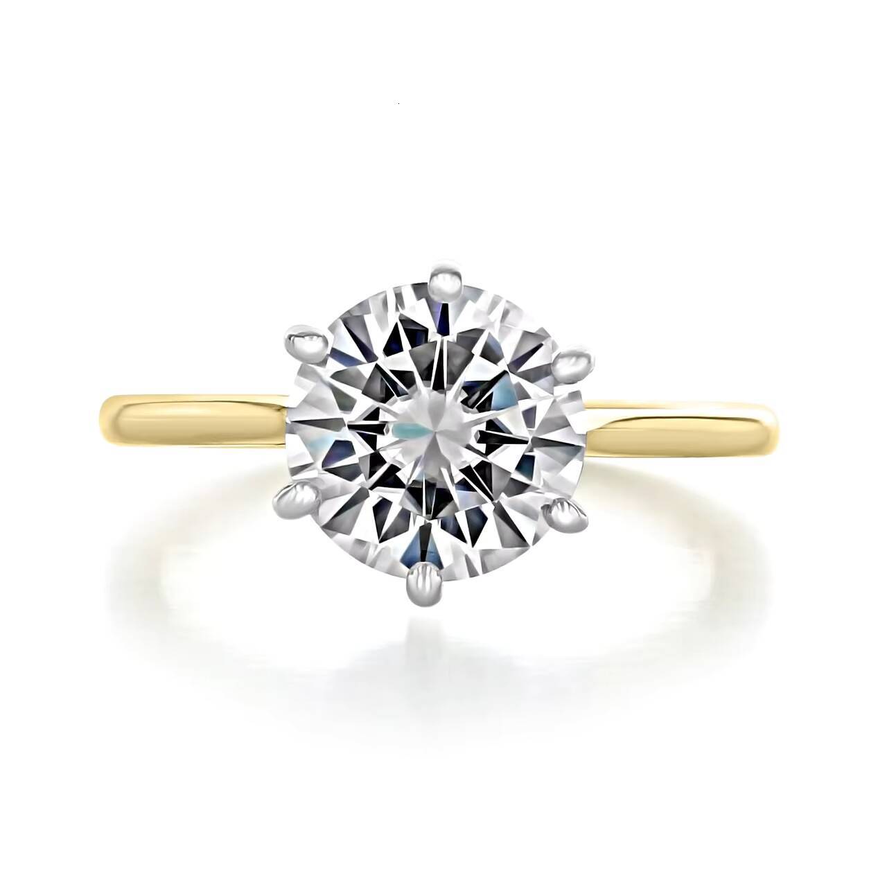 Classic Design 05-2ct HPHT CVD Lab Diamond Engagement Ring 9K 14k 18K White Gold Platinum Jewelry