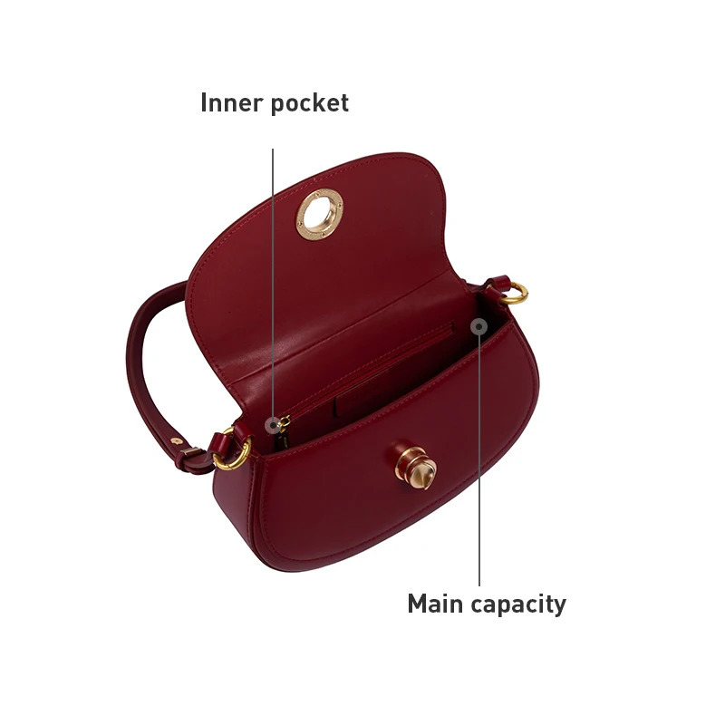 LA FESTIN Original Crossbody Shoulder Bag Autumn Winter Retro Square Handbag for Women Saddle 260227