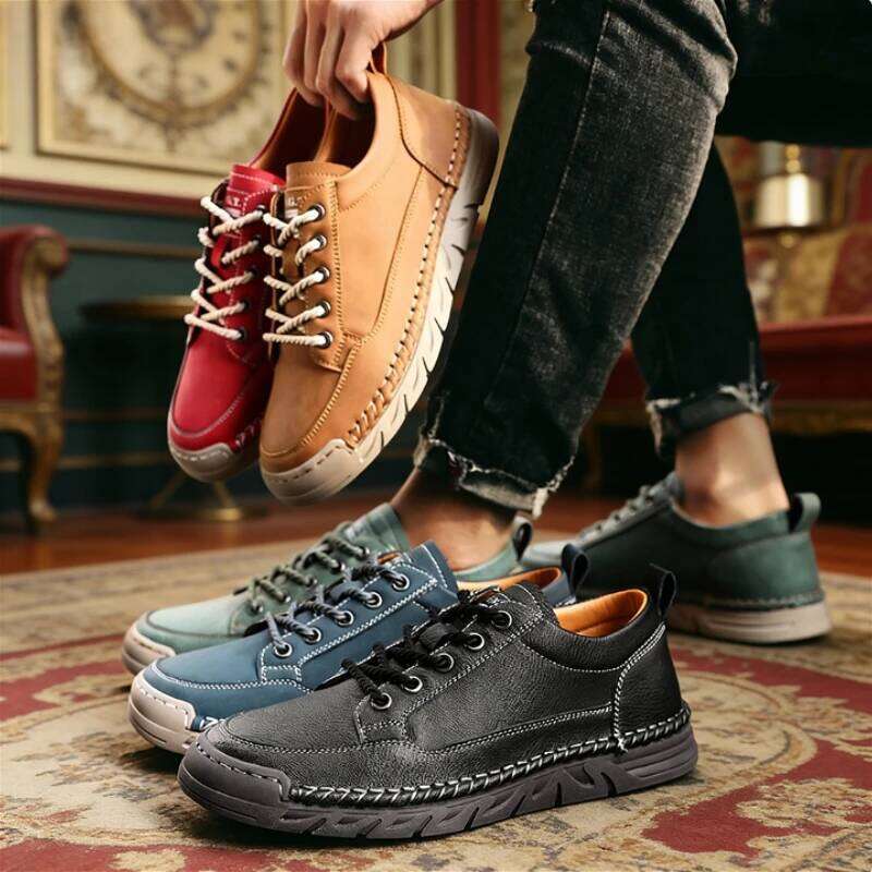 Men's Comfort Casual Shoes Classic Lace-Up Design Soft Non-Slip Rubber Sole Breathable Footwear for Spring Autumn Work Outdoor
