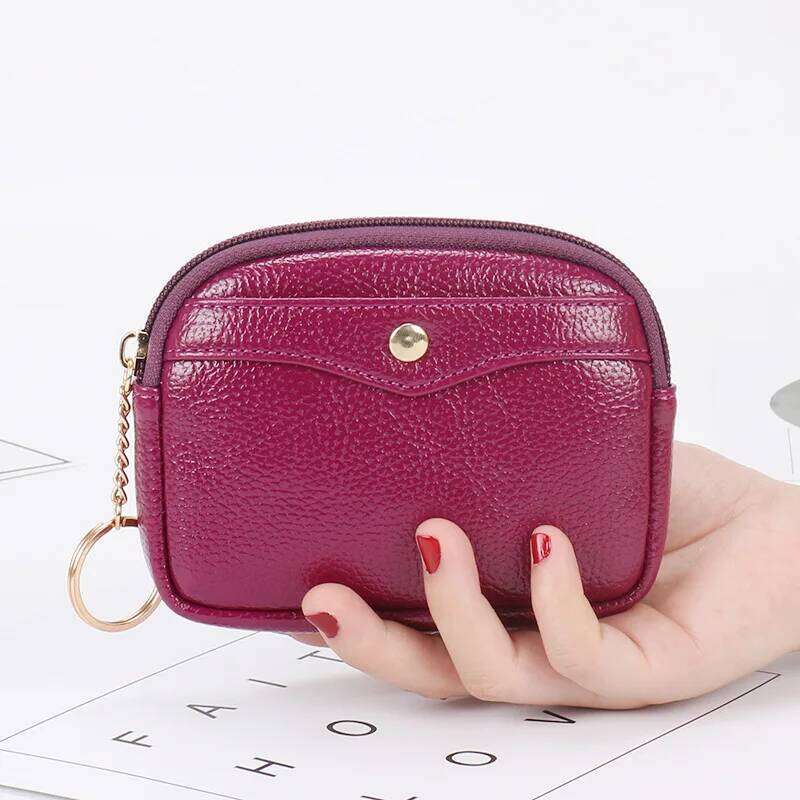 New Women's Short Coin PU Leather Female Purse Card Holder Mini Pouch Change Wallet with Key Ring Lady Handbag C260304