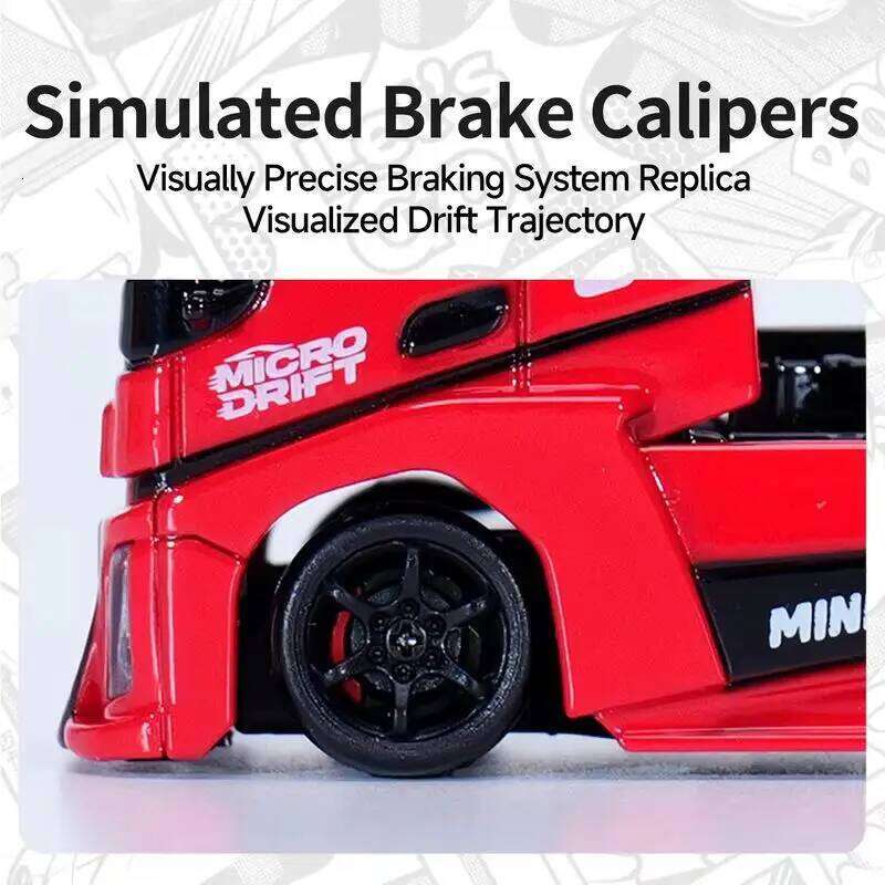 MC081 1:87 Mini Drift Truck - 4WD High-Speed 2m/s 45min Playtime 2.4GHz RC Car with LED Lights Perfect Desktop Racing Toy C260305