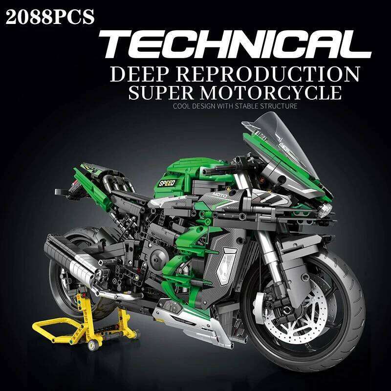 2088PCS H2 SX Motorcycle Building Blocks City Racing Motor Bike Model Bricks Desktop Decoration Display Children's DIY Toy Gifts Z260305