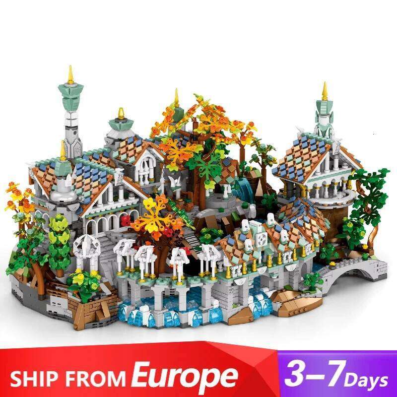 4406PCS MOC Movie Rings Rivendell Medieval Castle Building Blocks Street View Modular Architecture Model Bricks Toys Adults Gift Z260305