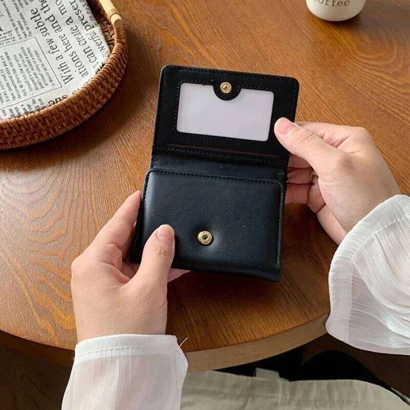 Girls Cute Fashion Floral Bow Women's Small Multi-card Slot Simple Holder Hasp Three Fold Purse Card Bag Wallet C260304