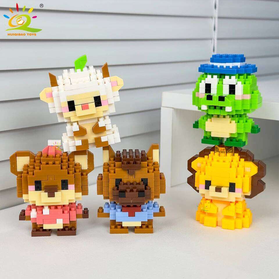 HUIQIBAO Mini Cute Anima Micro Building Blocks 3D Diamond Model LION Bricks DIY City Construction Toys for Children Kids Gift Z260306