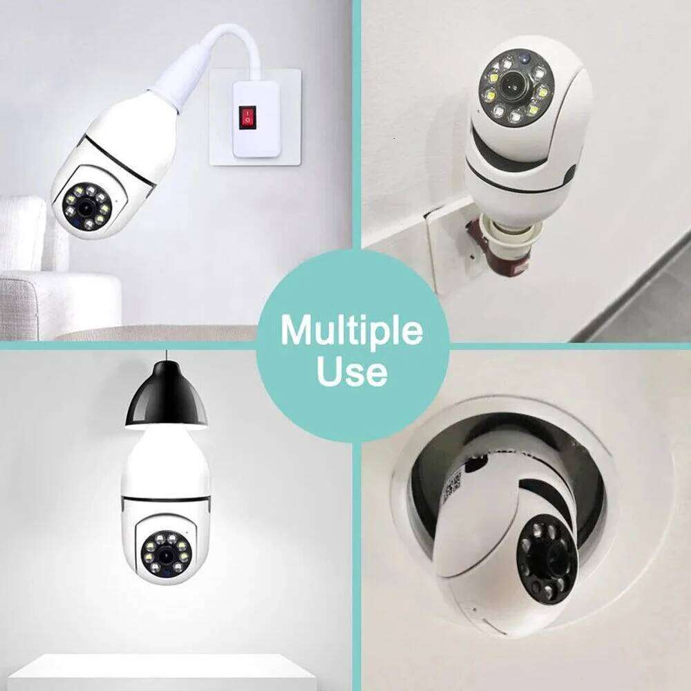 8MP E27 Bulb Surveillance Wifi IP PTZ CCTV Camera 10X Zoom Color Night Vision Human Tracking Security Baby Monitor Cam 26W0306