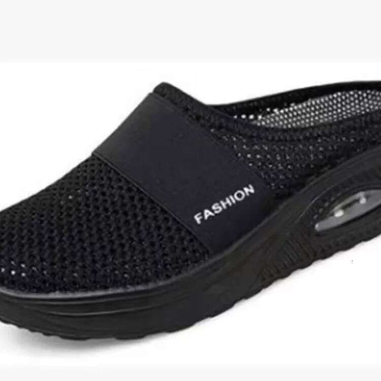 Slip-On Women'S Walking Sandals,Breathable Mesh Casual Breathable With Arch Support Knit Shoes Thickened Soft Sole