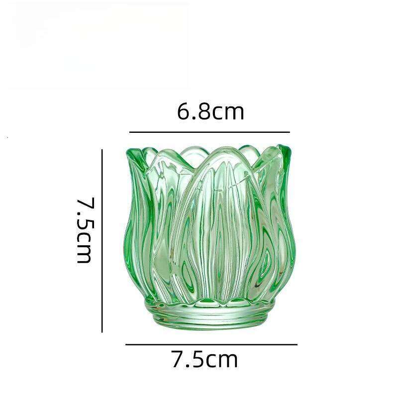Glass Tulip Cup, Atmosphere Decoration, Photo Prop, Lotus-shaped Candlestick, Candle Utensils XJ260305
