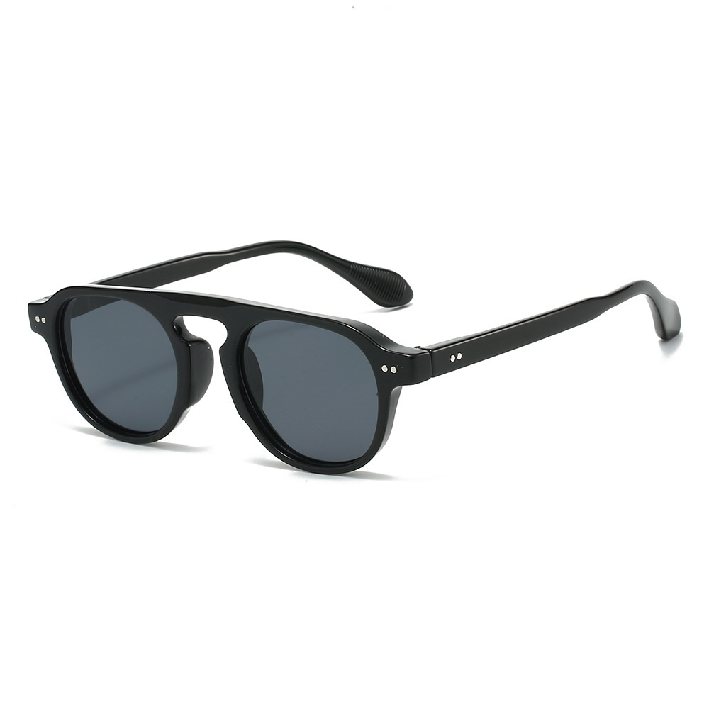 New vintage small round frame sunglasses, Korean version, natural look, face-slimming, fashionable sunglasses for men and women, UV protection, high-e