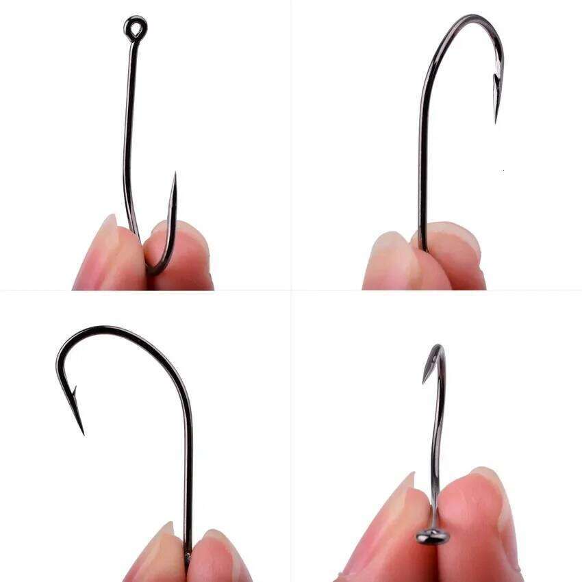 50pcs/10pcs Maruseigo Hooks Carp Fishing Hook Set High Carbon Steel Sharp Barbed Offset Fishhook Box S260305