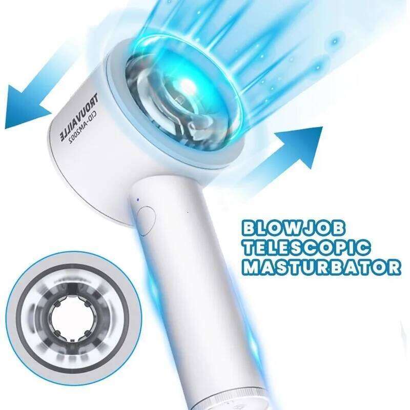 Automatic Male Masturbator Hands Free Masturbators Cup Realistic Vagina Vibrator Pocket Blowjob Machine Sex Toys Adult Game W260305