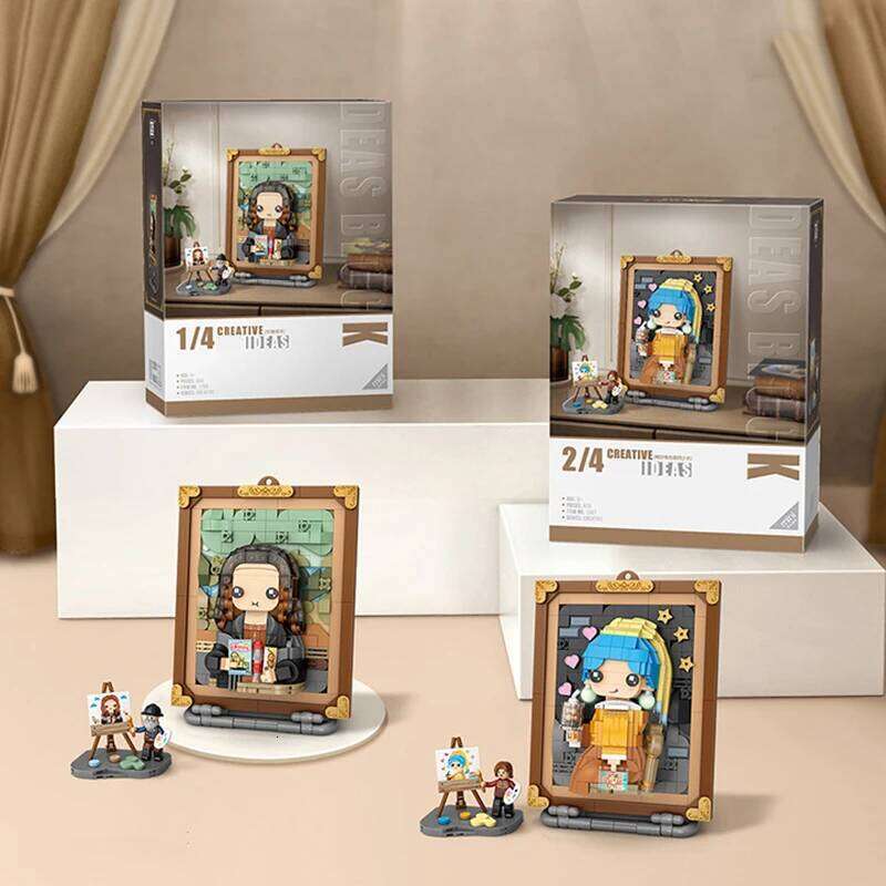World Famous Oil Model Building Blocks DIY Mona Lisa Hanging Painting Home Ornaments Children's Toys for Friends Gifts Z260306