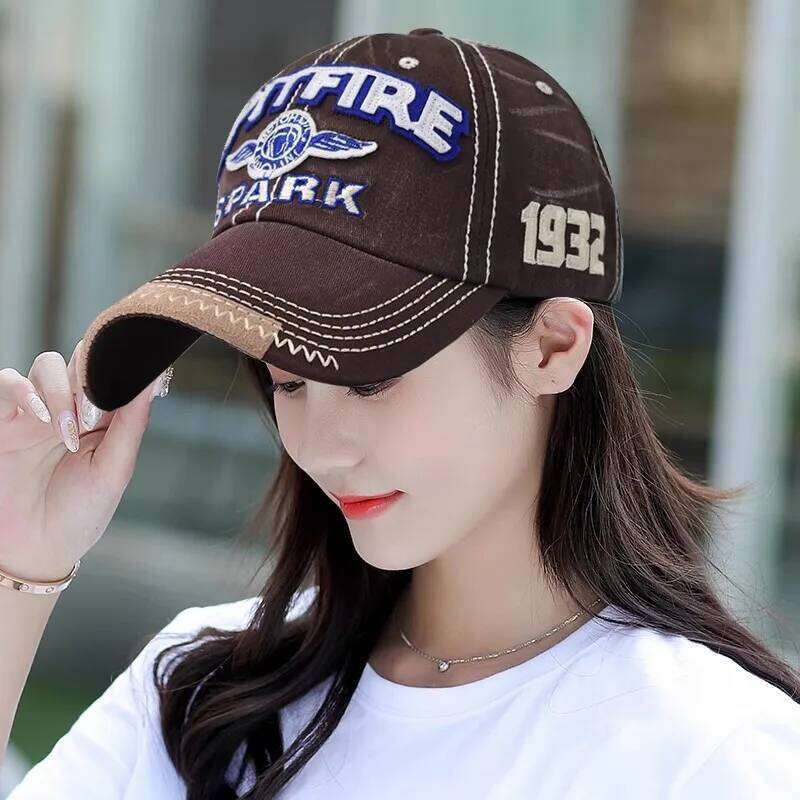 SPARK letter embroidered washed pure cotton baseball cap men women, suitable for outdoor sunshade and sun protection Y260304