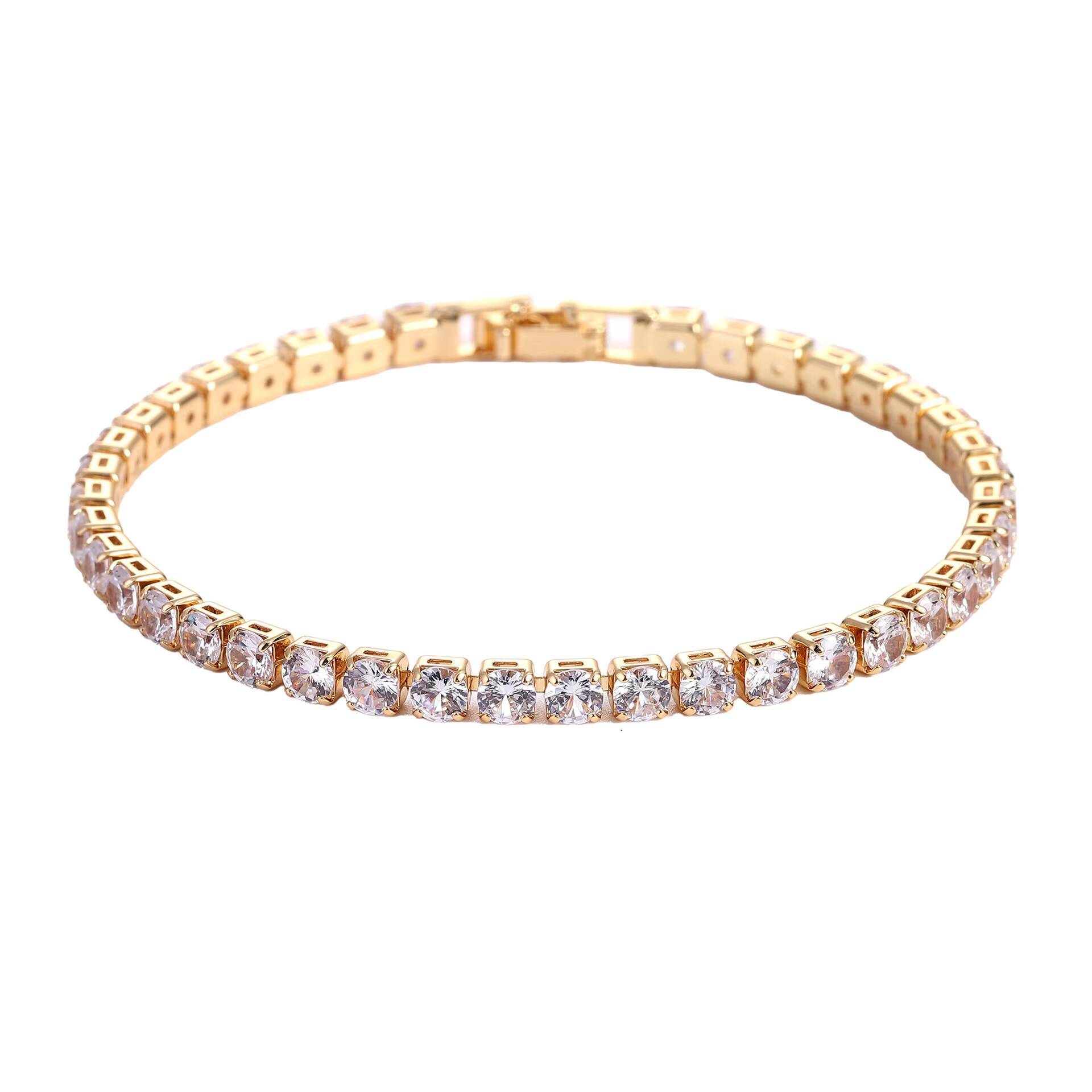 High-End Hip Hop Tennis Bracelet Gender-Free Zircon Round Jewelry Moissanite Bracelets Bangles Accessories