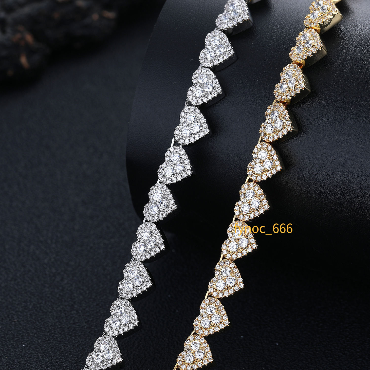 Wholesale Price Silver 925 d Color Vvs Moissanite Hip Hop Jewelry Iced Out 8mm Diamond Chain Heart Bracelet for Women