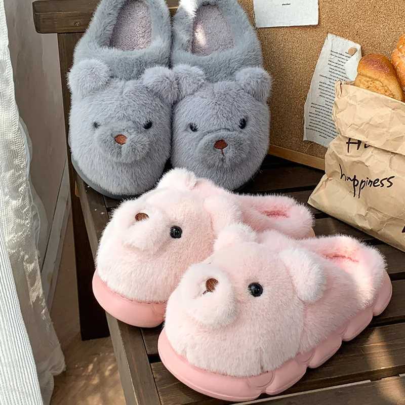 Cotton slippers for women autumn and winter new home indoor cartoon couple plush couple slippers for men S260305