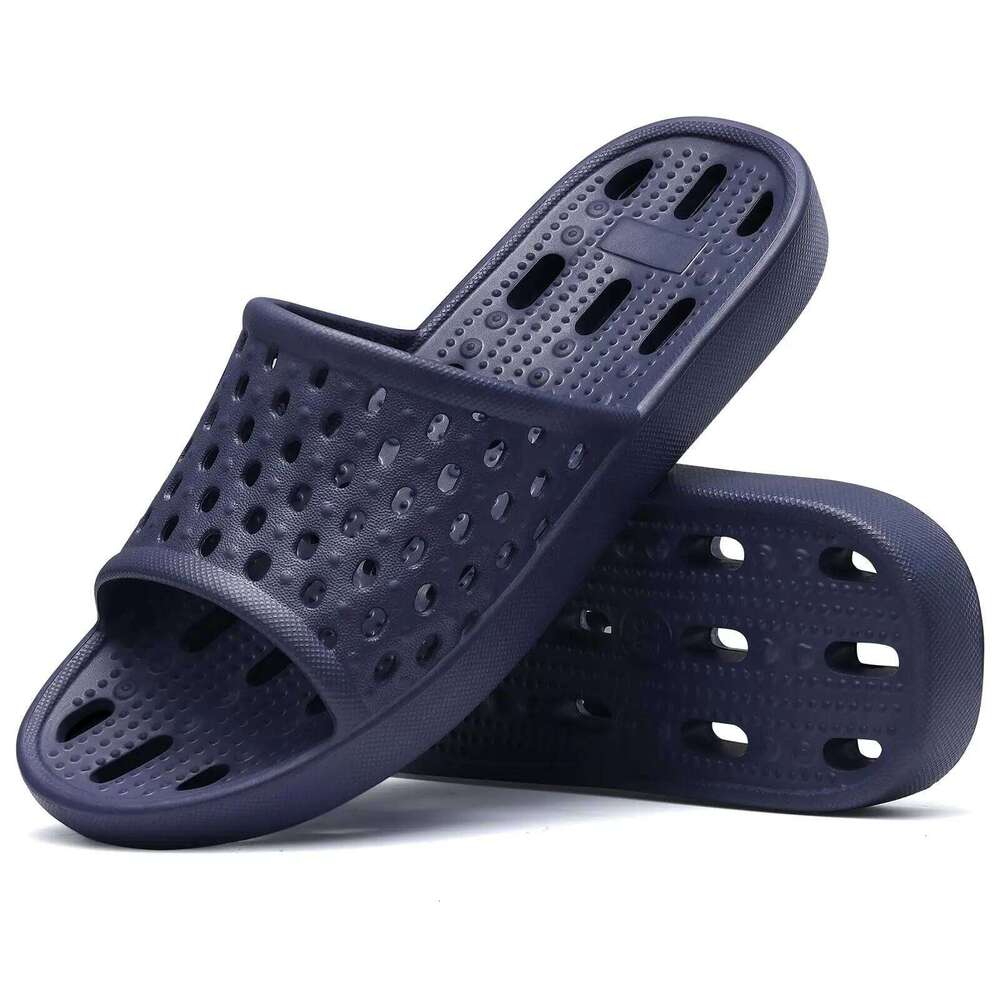 Litfun Light House Women's Fashion Breathable Pool Slippers Drain Holes Anti-slip Beach Slides Orthopedic Bath Sandals