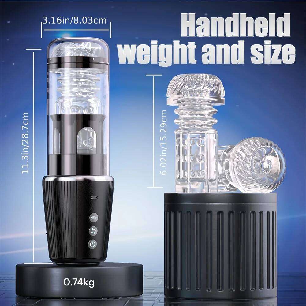 Automatic Sucking Masturbator Cup Blowjob Machines Soft Pocket Pussy Rotating Vibrator Realistic Vagina Sex Toy for Men W260305