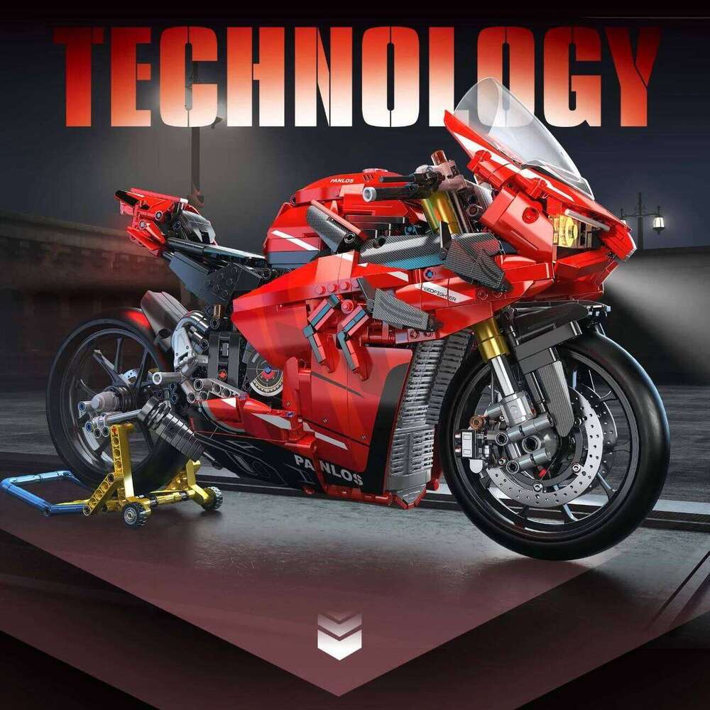 672101 2129pcs City Tech Motorcycle Car Model Building Blocks MOC Racing V4S Motobike Vehicles Bricks Toys For Children Gifts Z260306