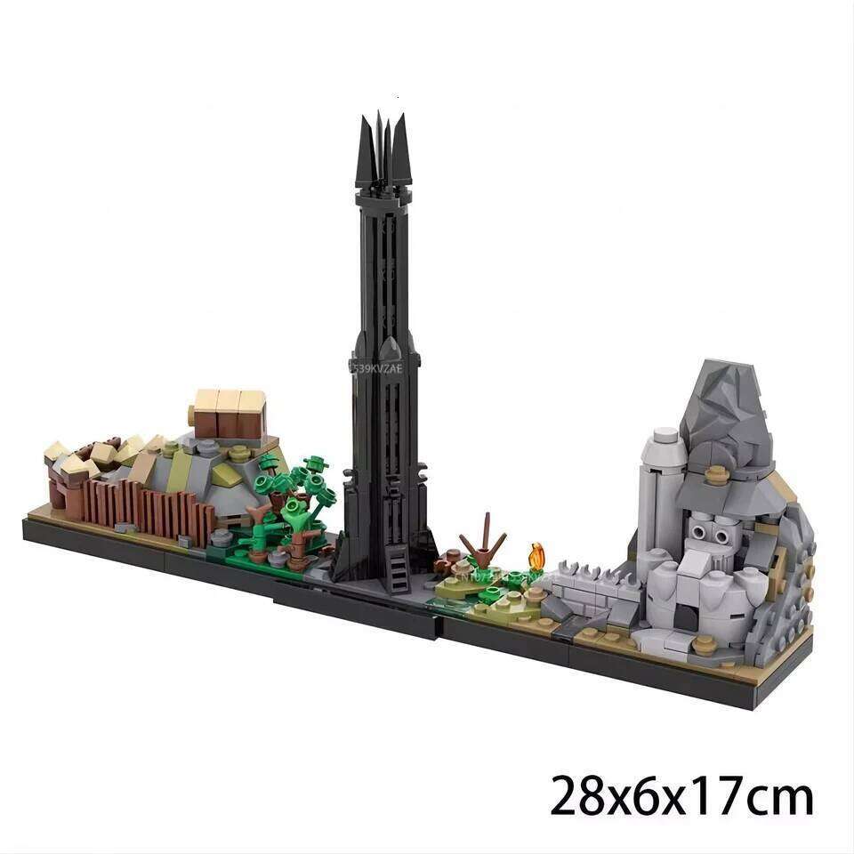 MOC Classic Movie The Fellowship Skyline Blocks Micro Minas Tirith City Architecture Model Adult Building Toy Xmas Gift Z260306