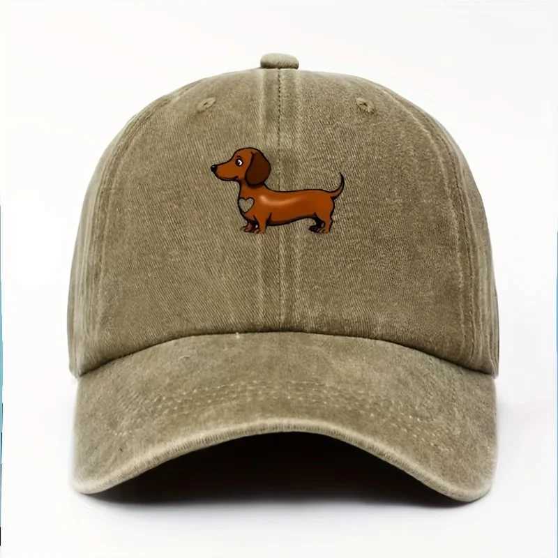 Cute Sausage Dog Pattern Printed Baseball Hat with Adjustable Snap Button Lightweight Valentines Day Gift S260306