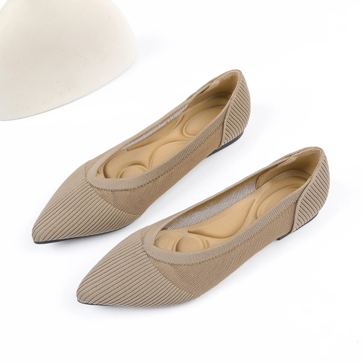 Ladies flat shoes woven single shoes 260306