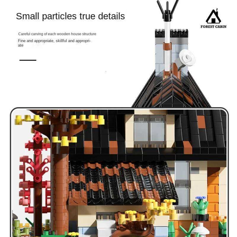 2635PC Forest Wooden House Building Blocks Cabin Model Bricks City Street View Kids Toys Educational Girls Boys Birthday Gift Z260305