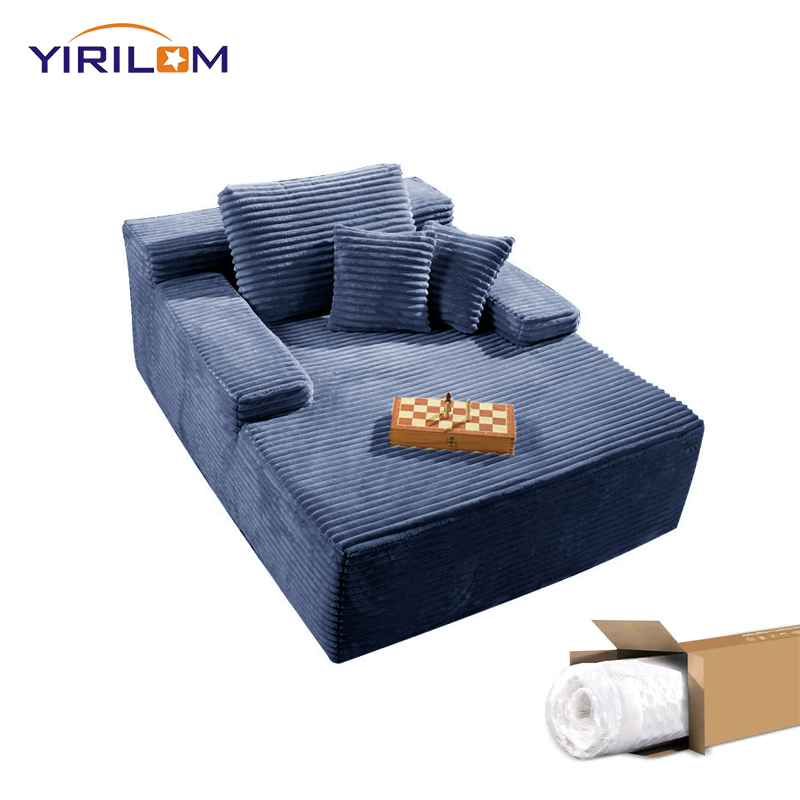 Modular Compact Sleepover Sofa w/Memory Cushions Foldable Design Ideal for Space-Conscious Homes & Dorms
