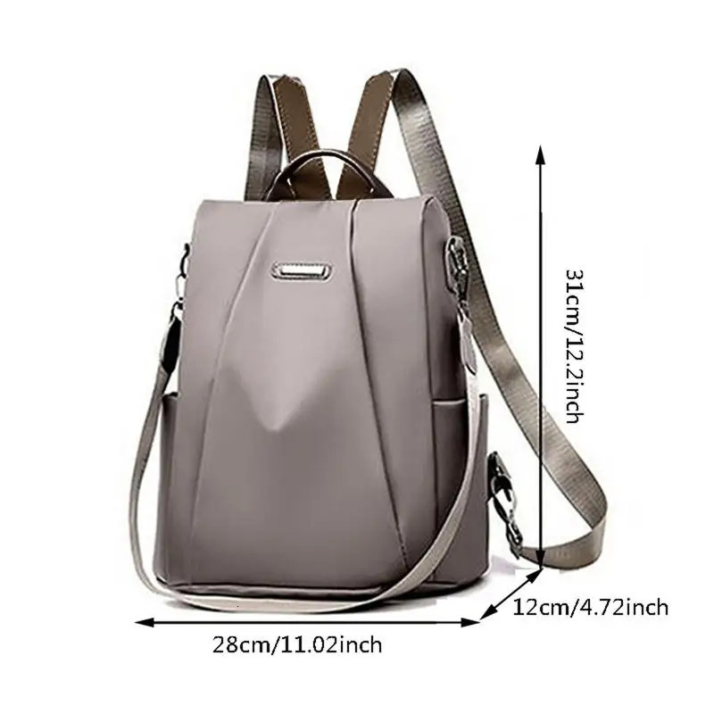 Womens Multifunction Backpack Casual Solid Color School Bag For Girls Fashion Detachable Strap Travel Shoulder Bag260228