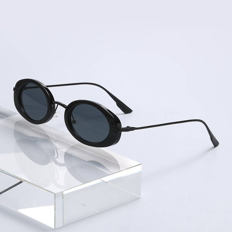 New Fashion Elliptical Frame Outdoor Bicycle Sunglasses Sunglasses European And American Retro Sunglasses High End UV Resistant Designer Sunglasses Wh