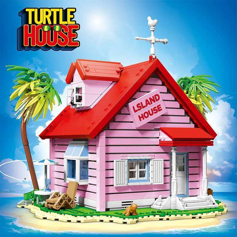 1434PCS Turtle Building Blocks Set Japanese Anime Architecture Kame Immortal House Assemble Bricks Toys Gift for Fans Kids Z260306