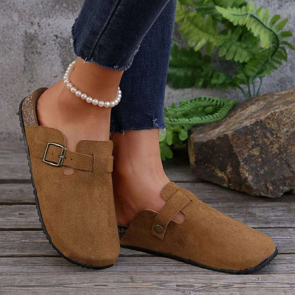 2025 Cork Footbed Clogs For Women Fashion Leather Comfort Potato Shoes With Arch Support Indoor Outdoor Beach Slippers