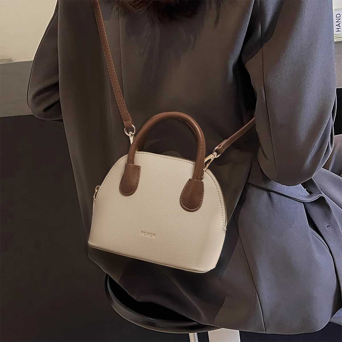 FOXER Womens Handbag PU Leather Casual Female Shoulder Bag Large Capacity Daily Crossbody Bag Purse Commuting Bag H260306