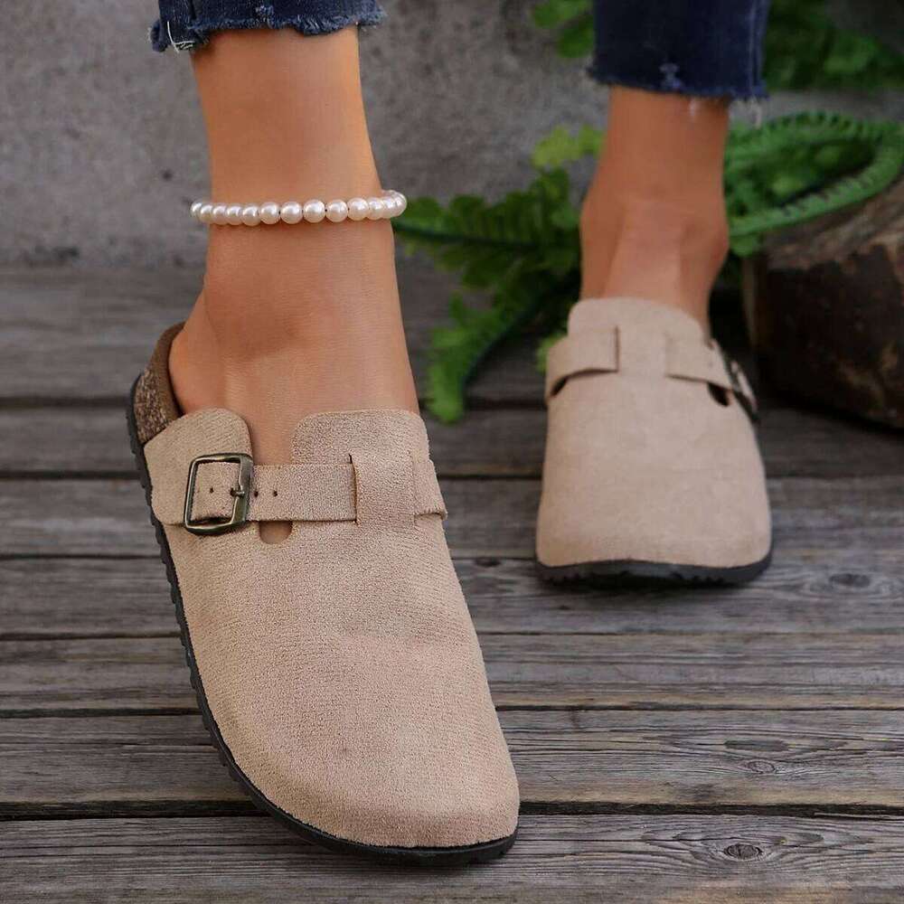2025 Cork Footbed Clogs For Women Fashion Leather Comfort Potato Shoes With Arch Support Indoor Outdoor Beach Slippers