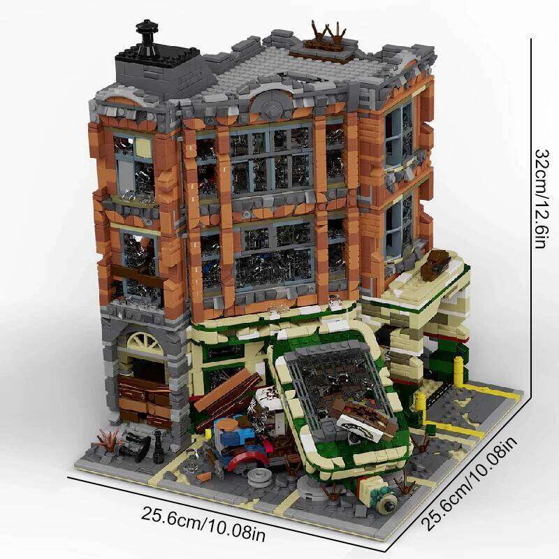 Corner Garage Movie City Architecture, MOC House Modular Building Blocks Model Kit,with figures,Gift for Adults Kids 3325PCS Z260306