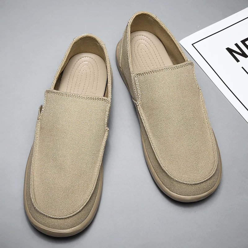 Fashion Mens Sneakers Canvas Breathable Mens Walking Driving Shoes Comfortable Outdoor Men Flats Casual Shoes Tenis Masculino 260305