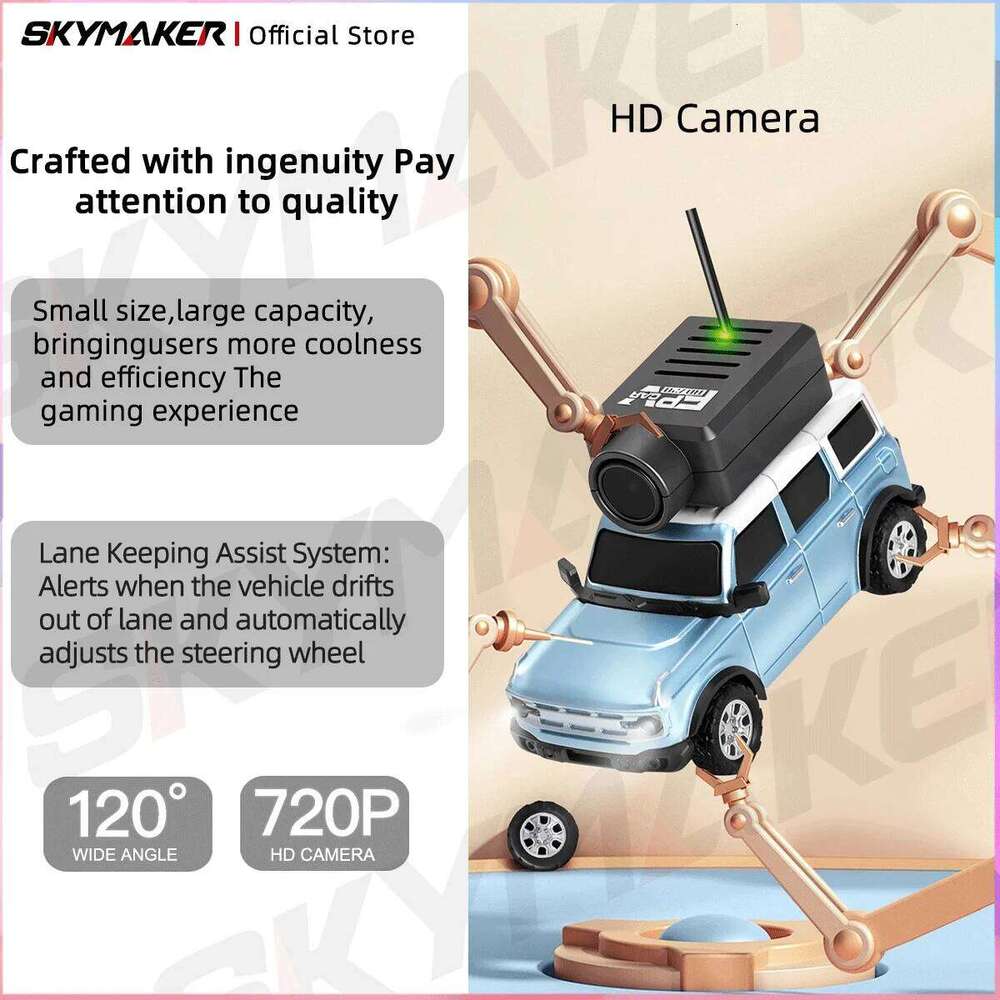 Wltoys FPV APP 1:64 Remote Control Camera 2.4GHz Led Ambient Lights Mini RC Car Toys for Boys Gift C260305