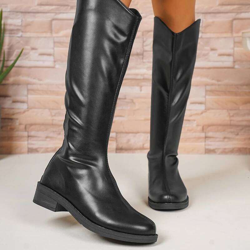 2025 new style with simple and fashionable back zipper soft sole comfortable midsole women's fashion boots
