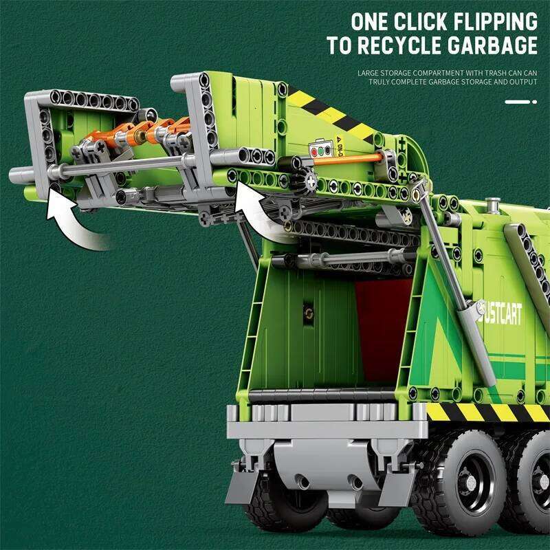 Remote Control Compressed Garbage Truck Building Blocks City Sanitation Technical RC Car Model Bricks Kids Toys Holiday Gifts Z260305
