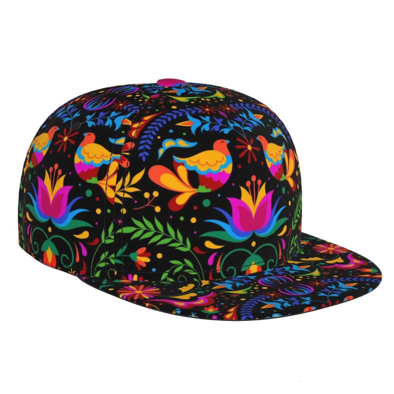 Mexican Flowers Printed Flat Brimmed Hat Street Skateboarding Hip Hop Hat Outdoor Leisure Sunshade Baseball Hat Universal S260306