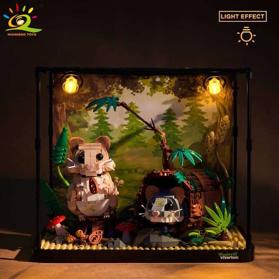 HUIQIBAO MOC Hamster Animal Model Building Block Brick Boy Assembly Construction Toy For Children Kid DIY Game Home Desk Decor Z260306